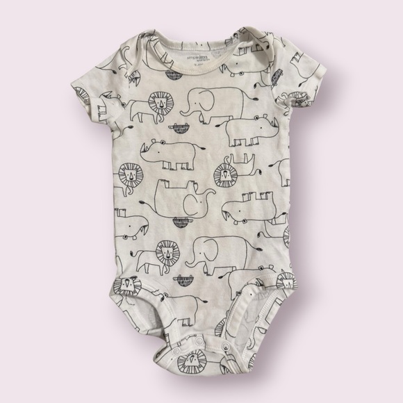 Baby Unisex Onesie Bundle - Animal Print Stipe Bodysuits, Size 3-6 Months - Picture 3 of 5